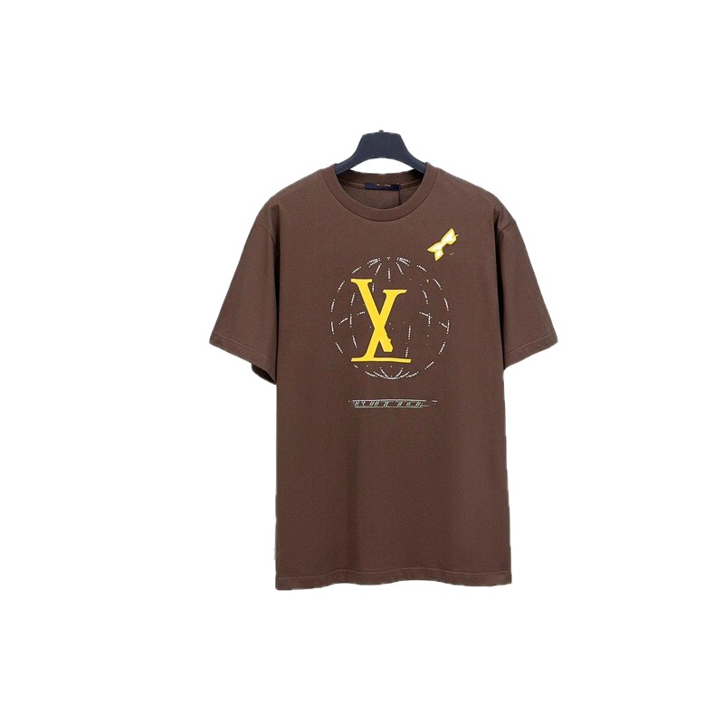 Louis Vuitton (LV) Printed Casual Style Brown Short-sleeve T-shirt