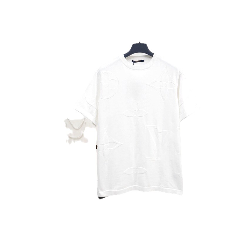 Louis Vuitton Monogram Jacquard Casual White Knitted T-Shirt