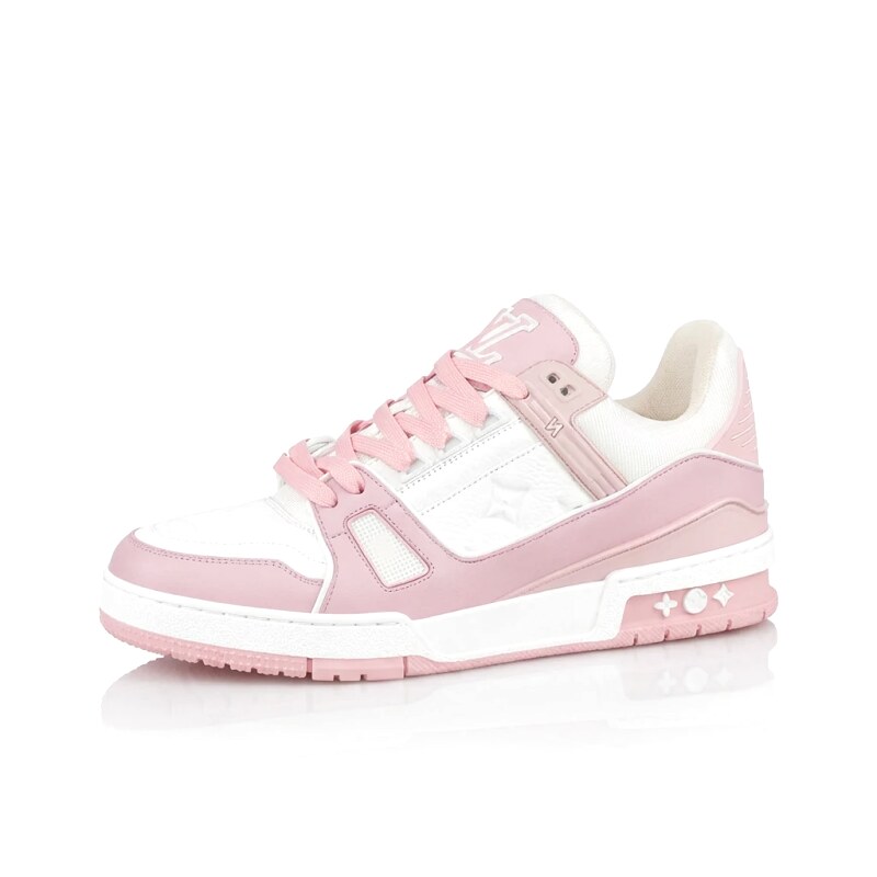 Louis Vuitton pink and white fashionable sports shoes