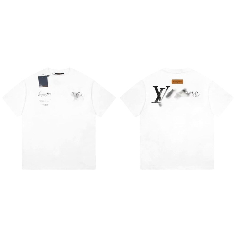Louis Vuitton Trendy Tie-dyed White Short-sleeve T-shirt