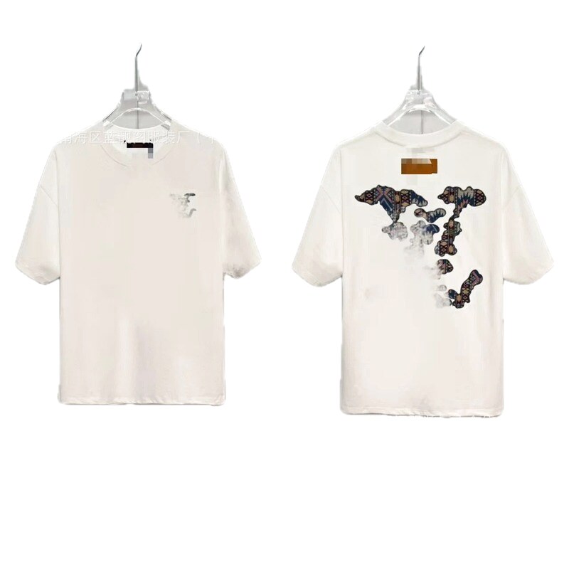 Louis Vuitton Vintage-style Jacquard White Short-sleeved T-shirt