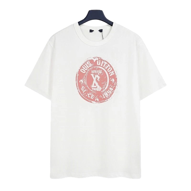 Louis Vuitton Vintage-style White T-Shirt with Stamp
