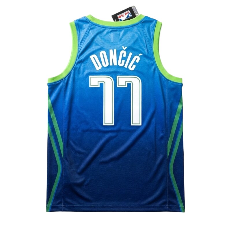 Luka Doncic's basketball style gradient blue jersey