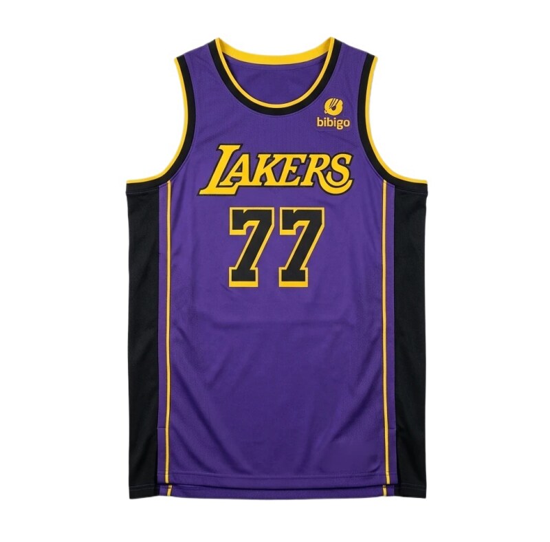 Luka Doni's purple basketball uniform of the Los Angeles Lakers.