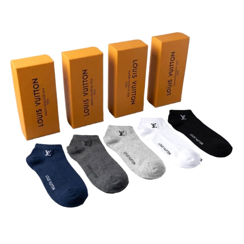 LV casual style multicolor short socks