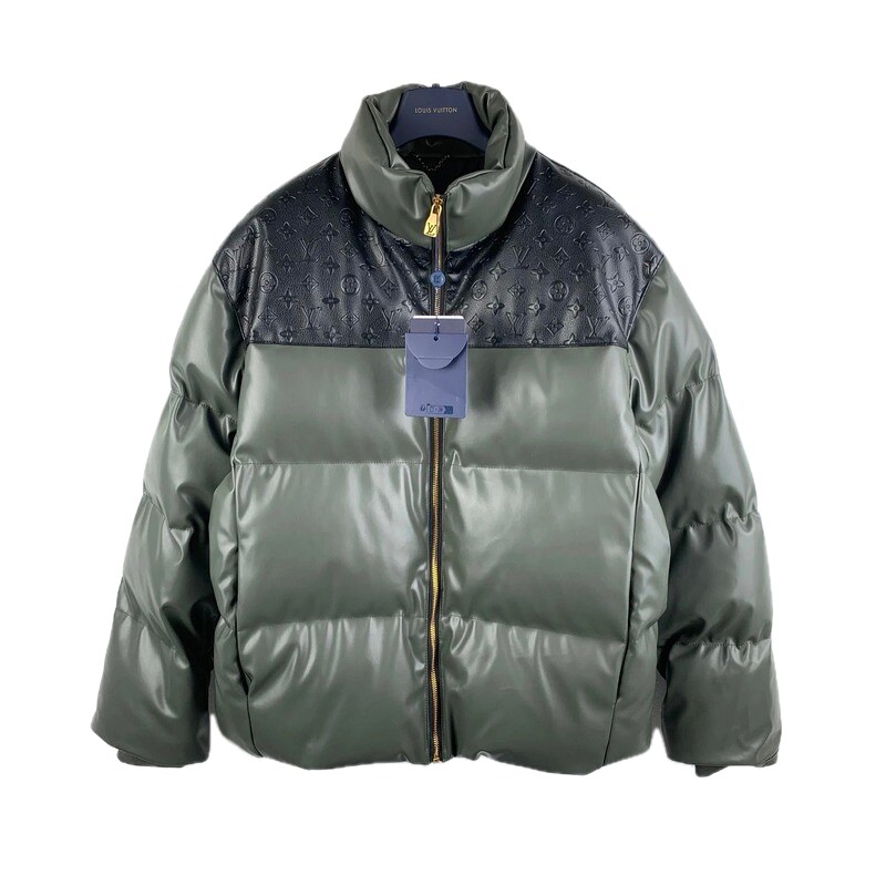 LV classic style fashionable dark green down jacket