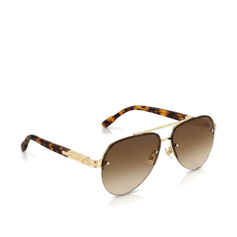 LV Pilot Style Gold Sunglasses