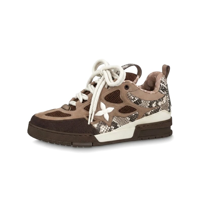 LV Vintage Brown Snake Print Sneakers