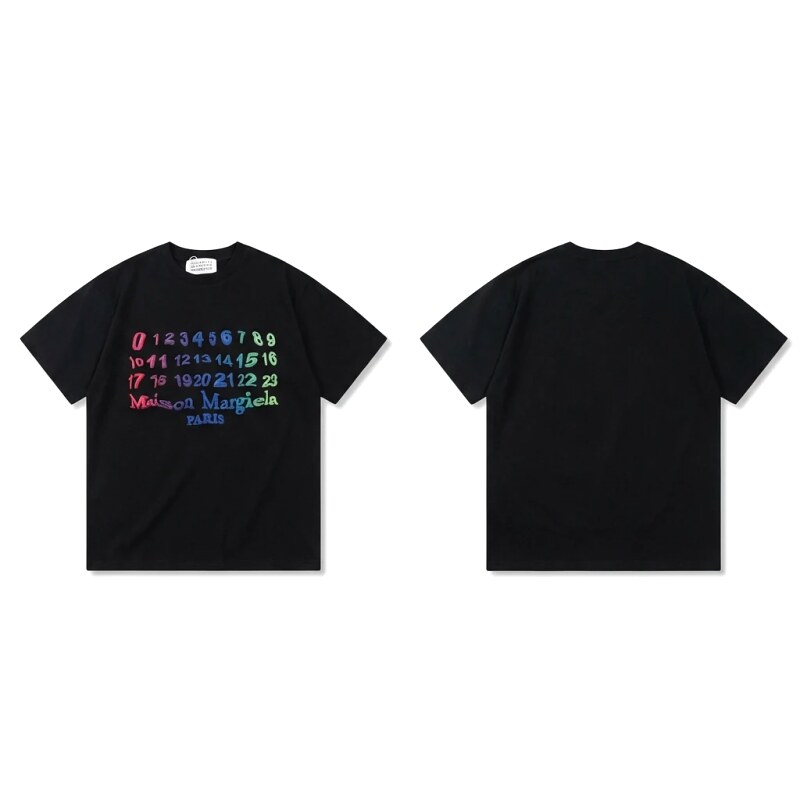 Maison Margiela black T-shirt with digital printing style