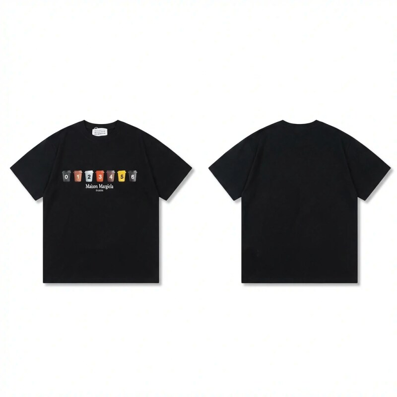 Maison Margiela digital print style black T-shirt