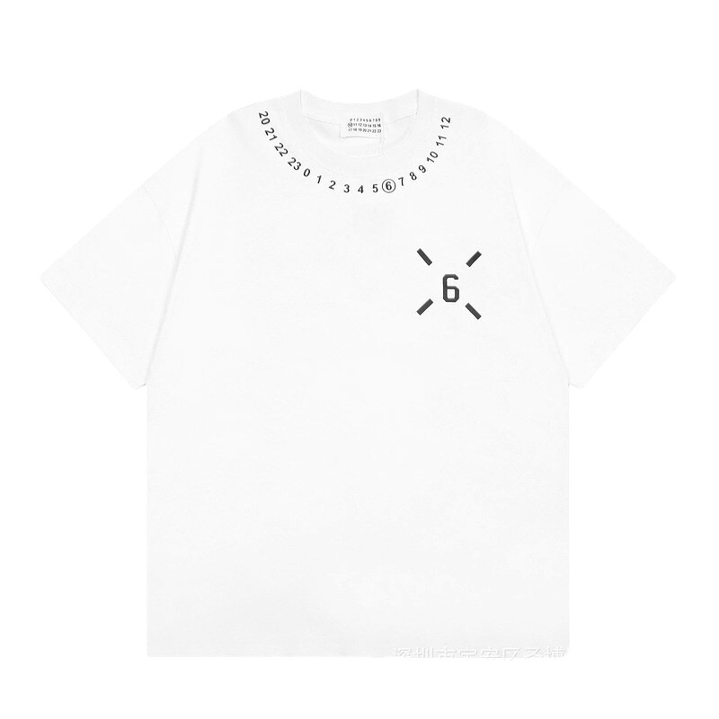 Maison Margiela MM6 streetwear brand casual white short-sleeve T-shirt