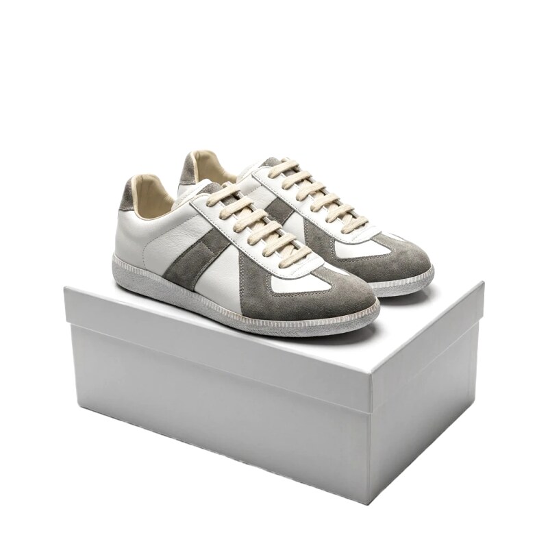 Maison Margiela retro-style gray and white sneakers