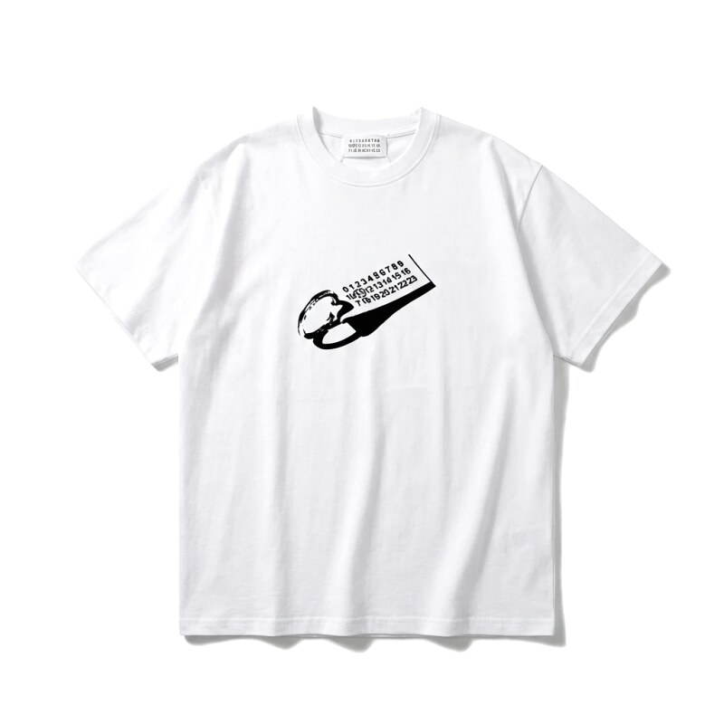 Maison Margiela short-sleeved white T-shirt with digital printing