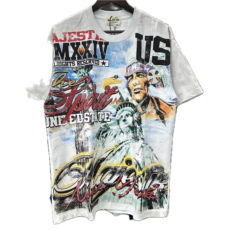 MAJESTIK American Vintage Printed White Short-sleeve T-shirt