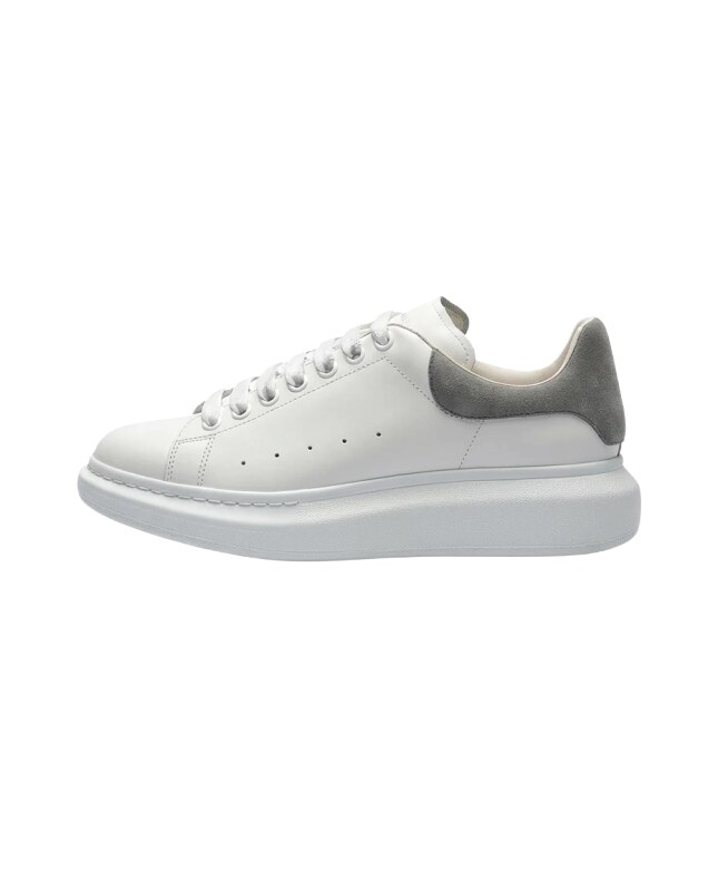 McQueen thick-soled casual white and gray shoes