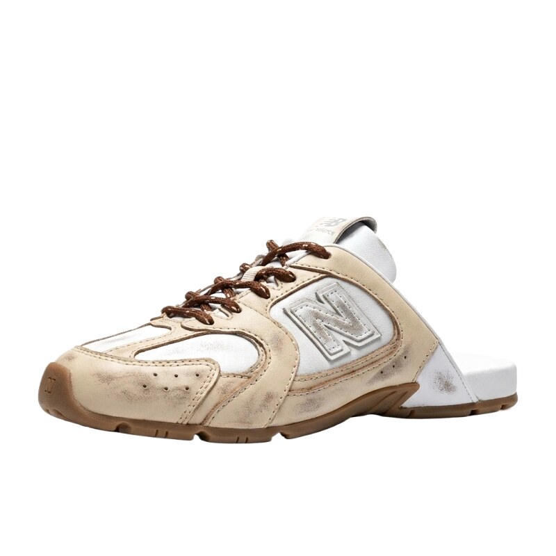 Miu Miu retro-style off-white slippers