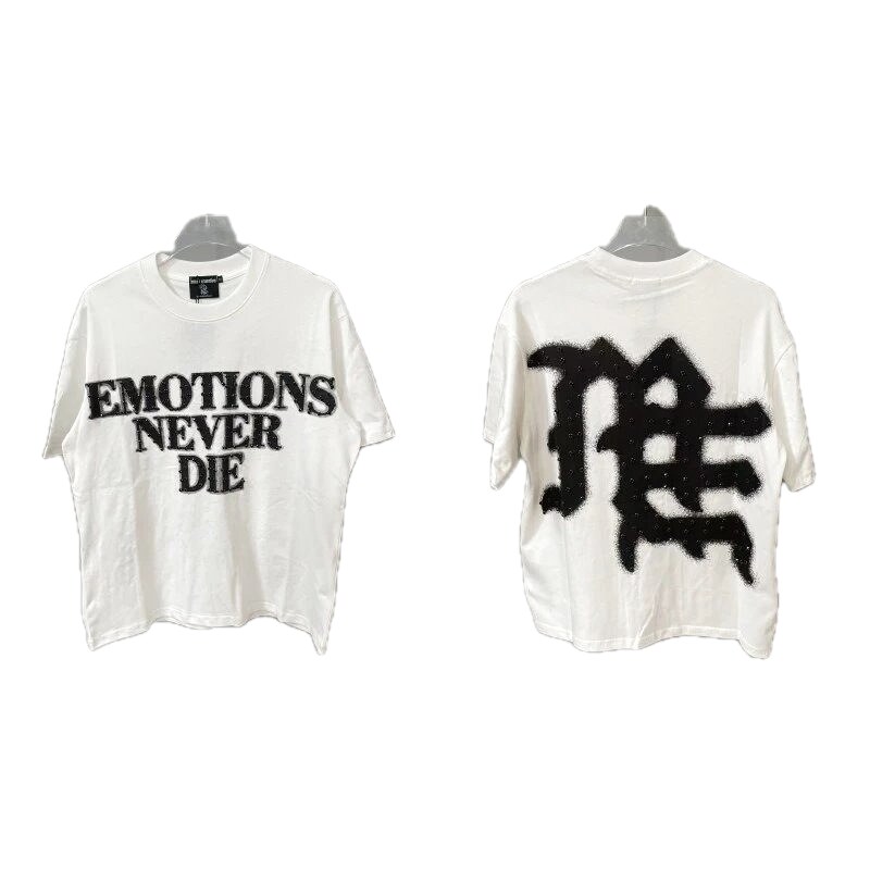 Mixed Emotion Graffiti Street Style White T-Shirt