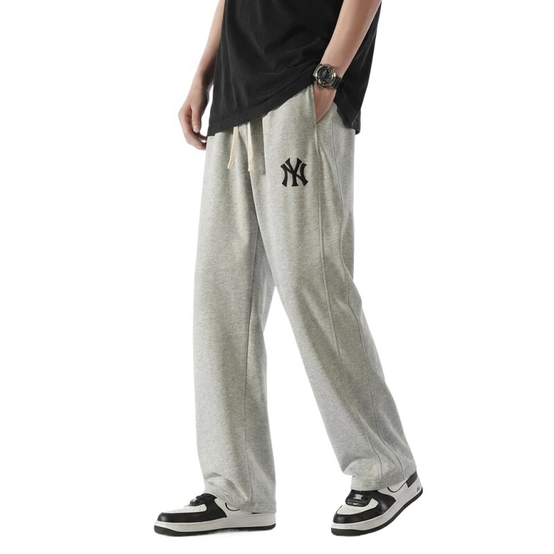 MLB fleece-lined thickened casual gray sweatpants