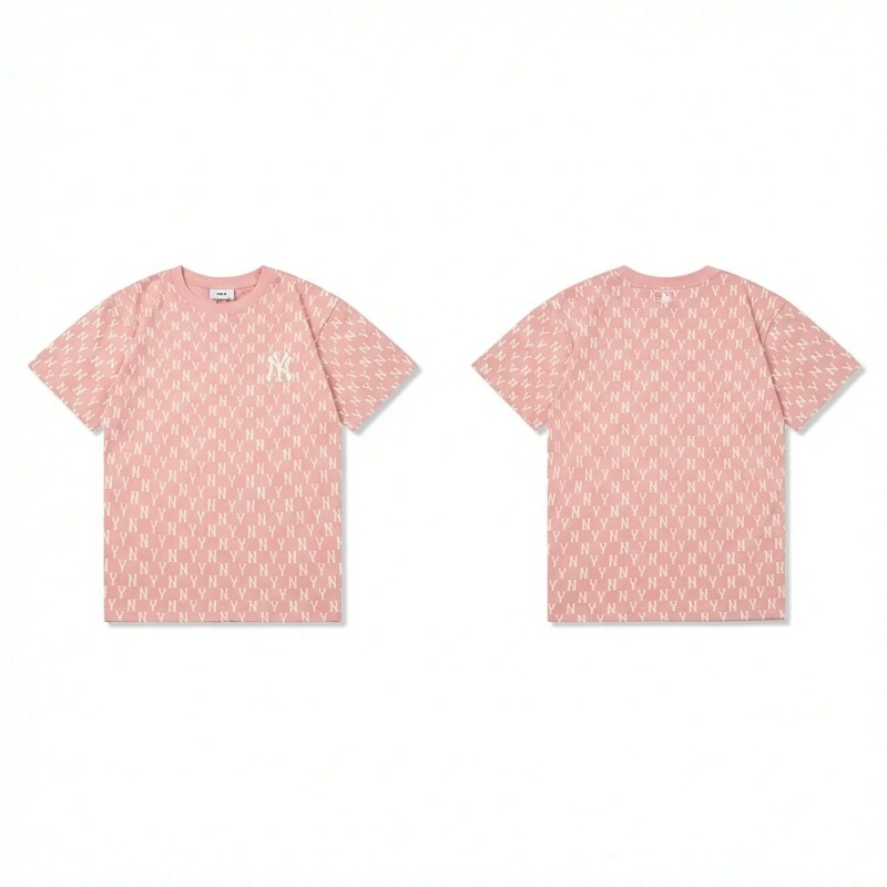 MLB full - print style pink T - shirt