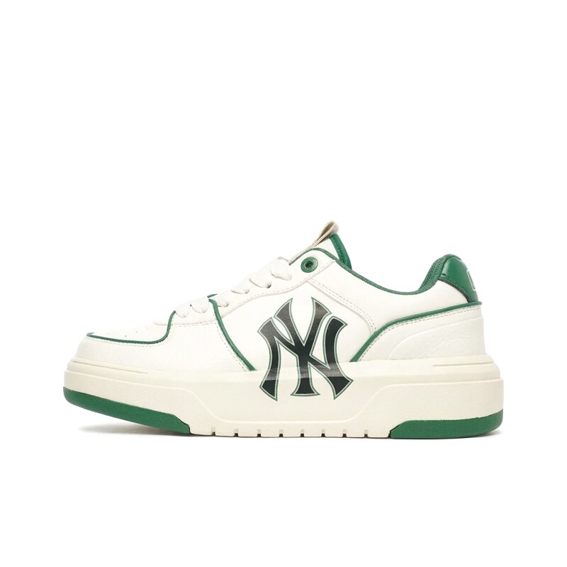 MLB NY Series Retro White and Green Canvas Shoes