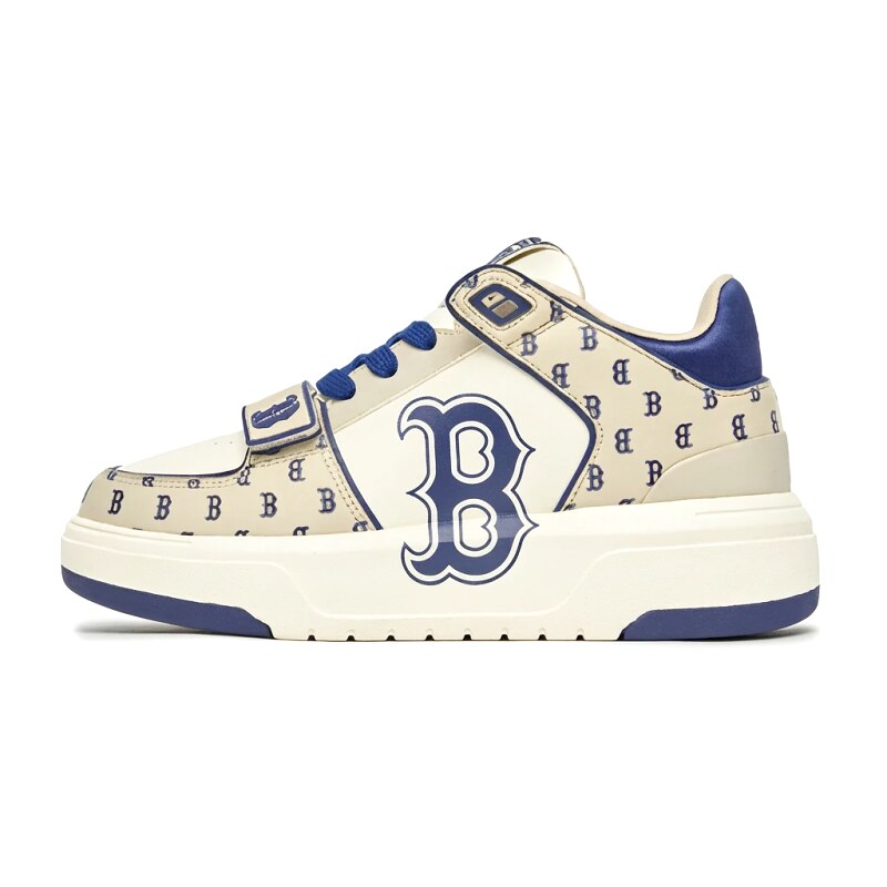 MLB Old Flower Retro Style Blue and White Shoes