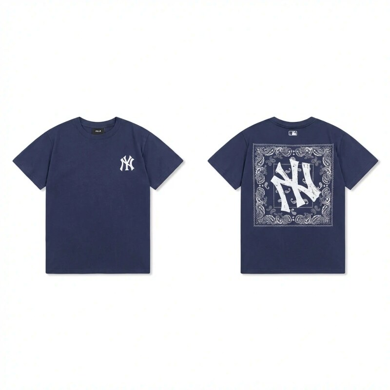 MLB Printed Trendy Style Navy Blue T-shirt