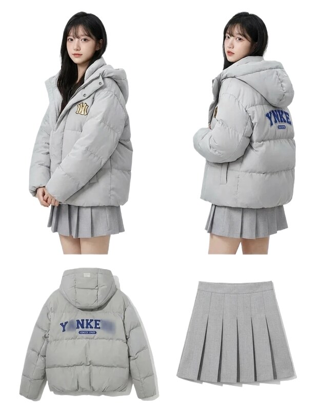 MLB Yankees light gray down jacket