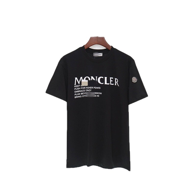 Moncler Alphabet Print Casual Style Black T-shirt