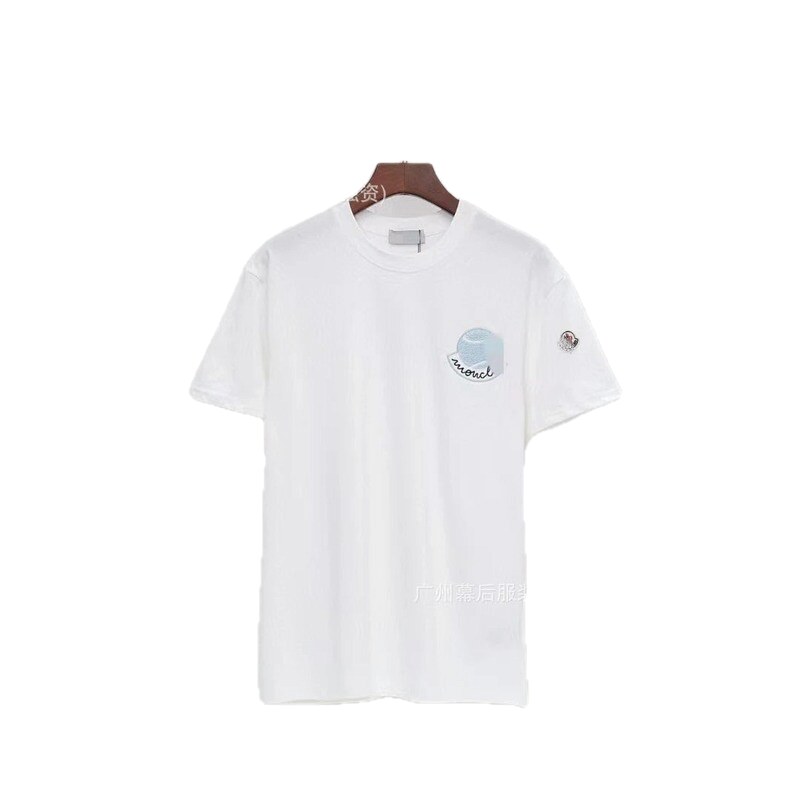 Moncler Embroidered Casual-style White T-Shirt