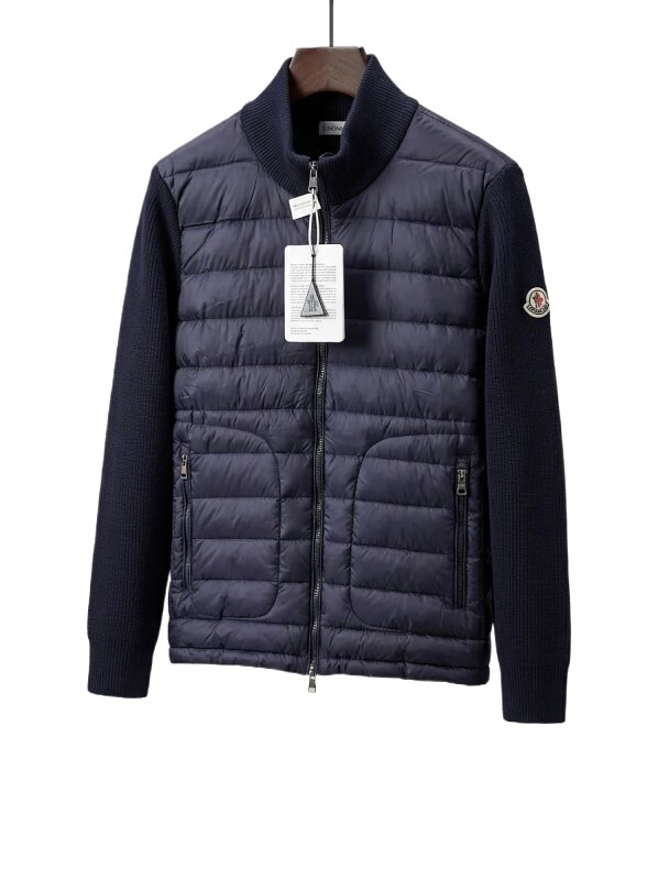 Moncler knitted spliced down jacket
