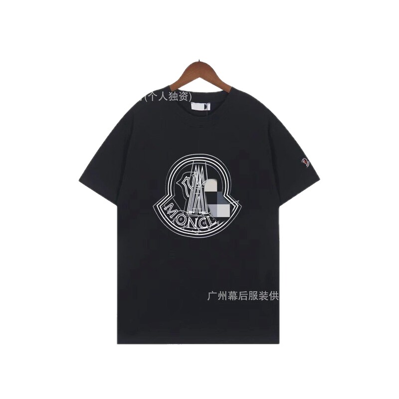 Moncler Large Logo Trendy Style Black Short-sleeve T-shirt