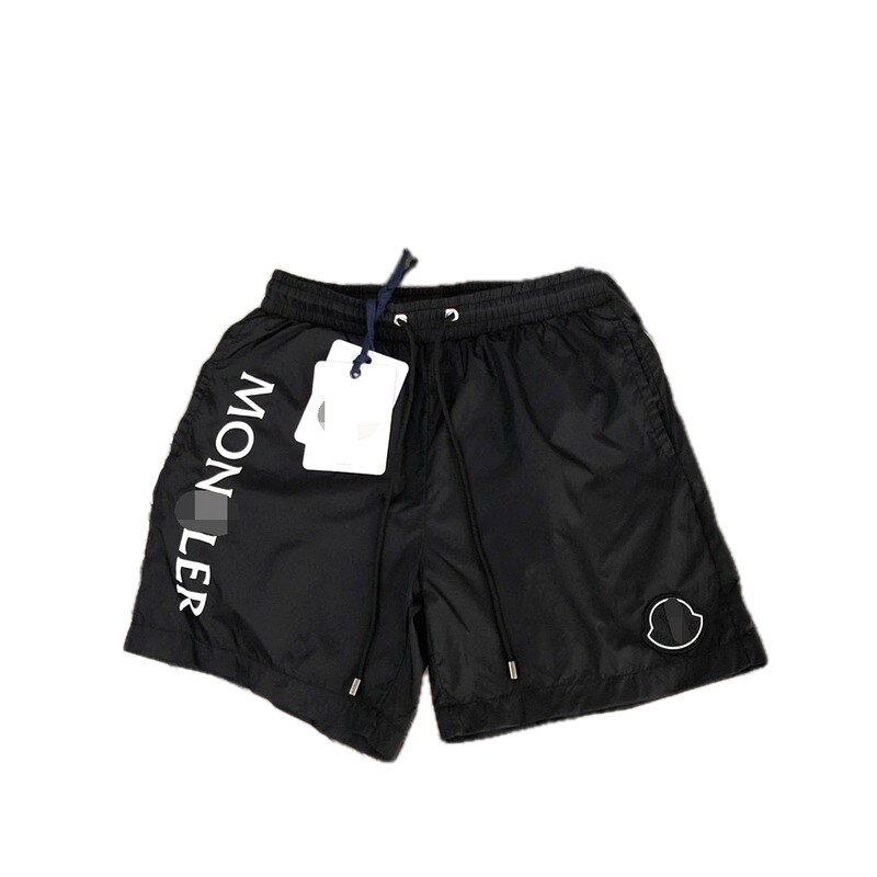 Moncler Letter Print Casual Style Black Shorts