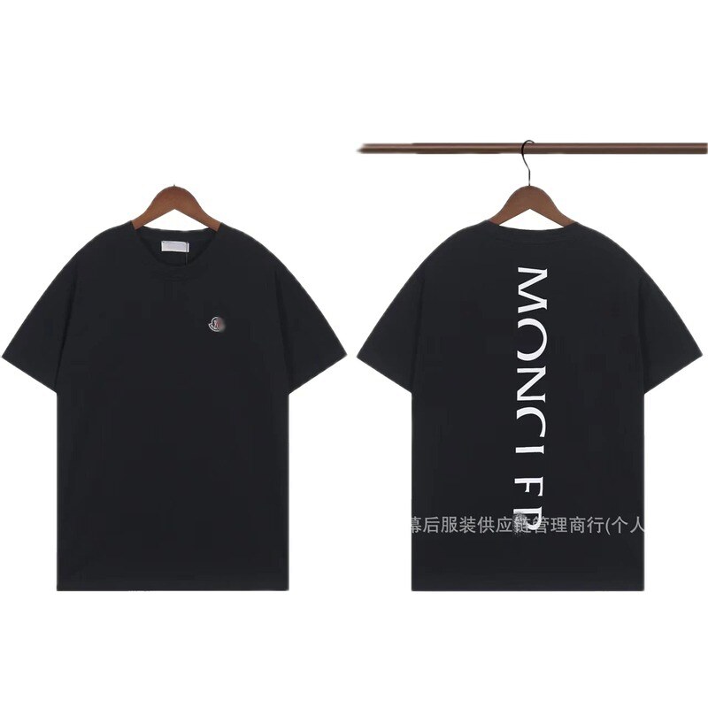 Moncler Letter Print Casual Style Black T-Shirt