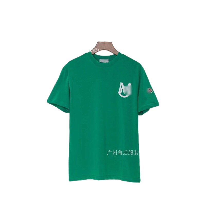 Moncler Letter Print Casual Style Green Short-sleeve T-shirt