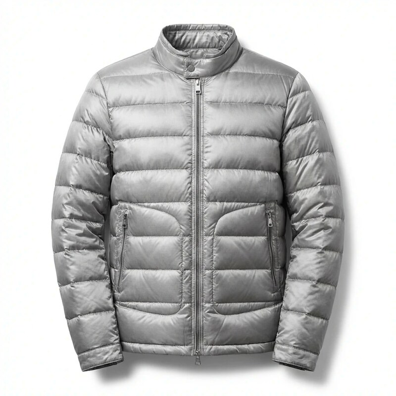 Moncler Lightweight and Stylish Silver-Gray Down Jacket