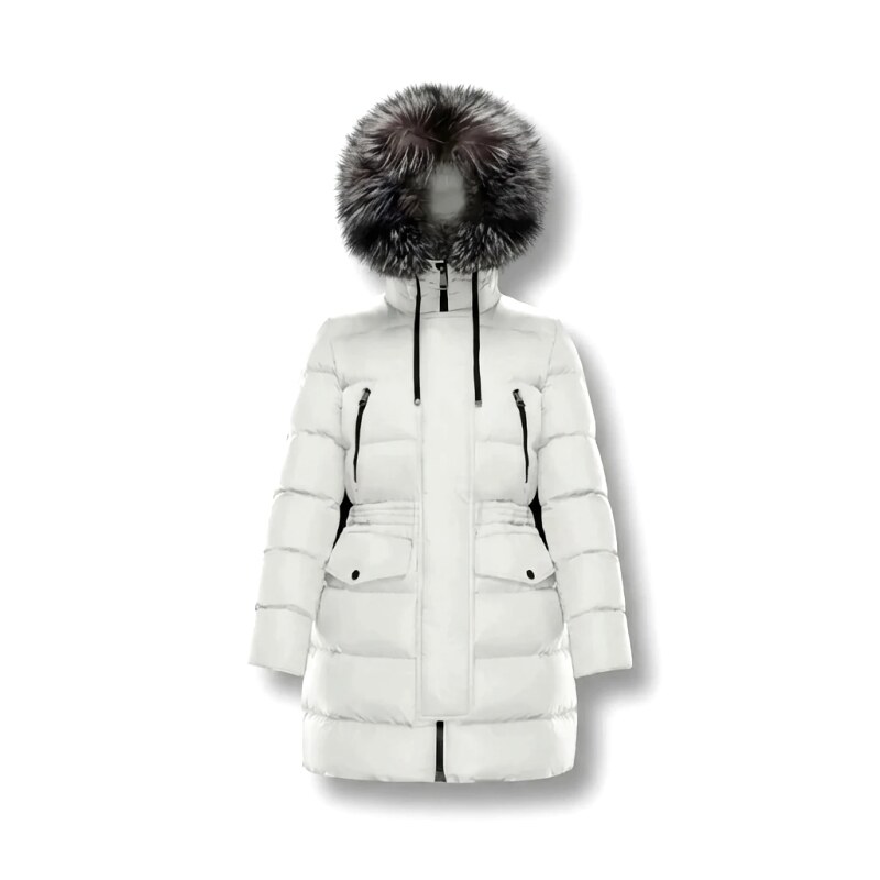Moncler long fashion white down jacket