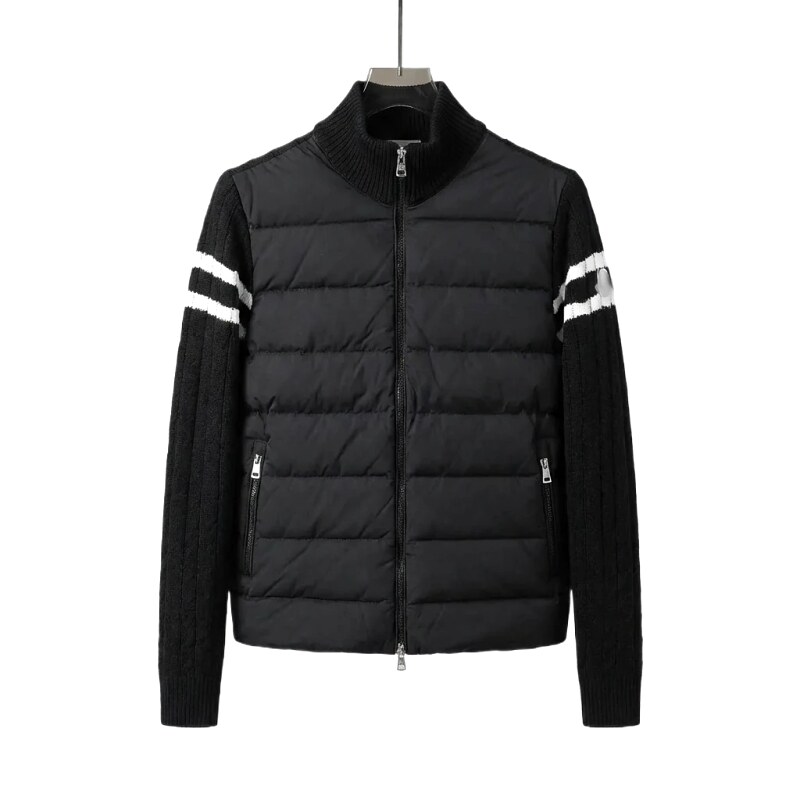 Moncler patchwork stylish black coat