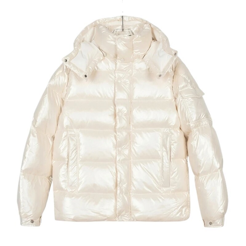 Moncler pearlescent white down jacket