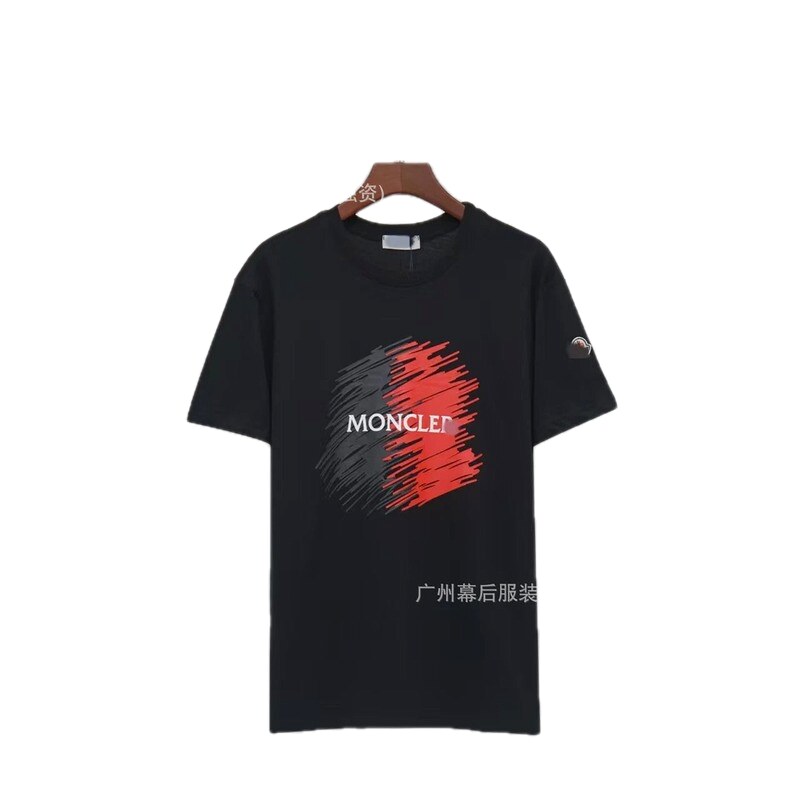Moncler Printed Trendy Style Black Short-sleeve T-shirt