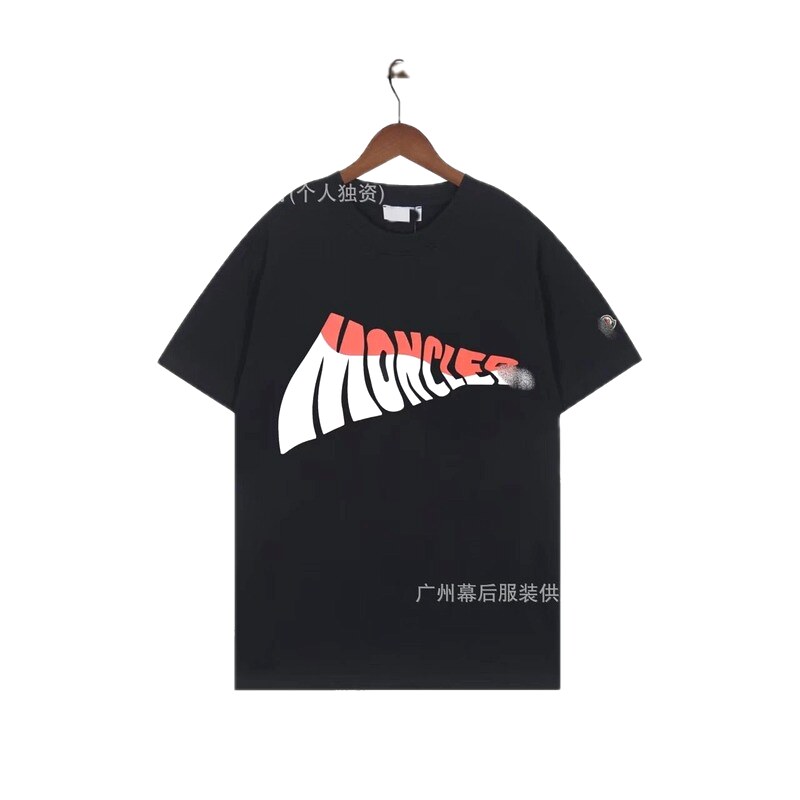 Moncler Printed Trendy Style Black Short-sleeve T-shirt