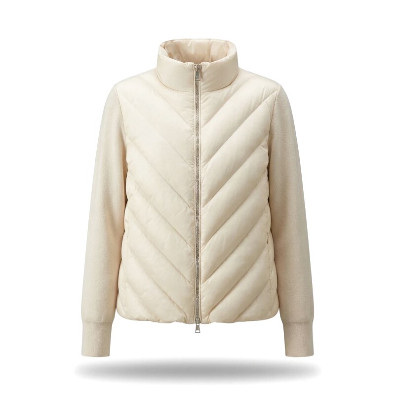 Moncler Quilted Fashion Style Beige Coat