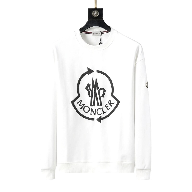 Moncler Round - neck Trendy and Cool White Sweatshirt