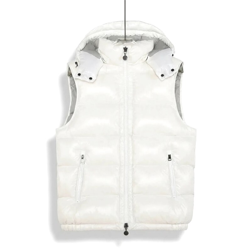 Moncler shiny and fashionable white down vest