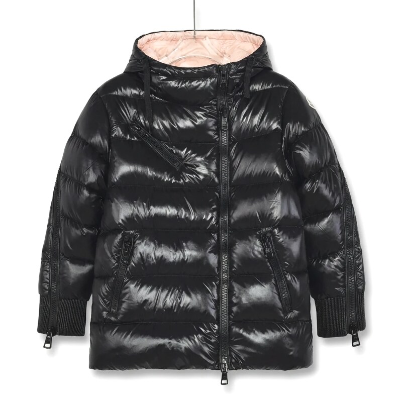 Moncler shiny and stylish black down jacket