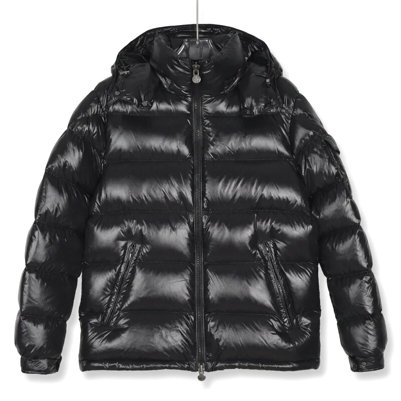 Moncler shiny black down jacket