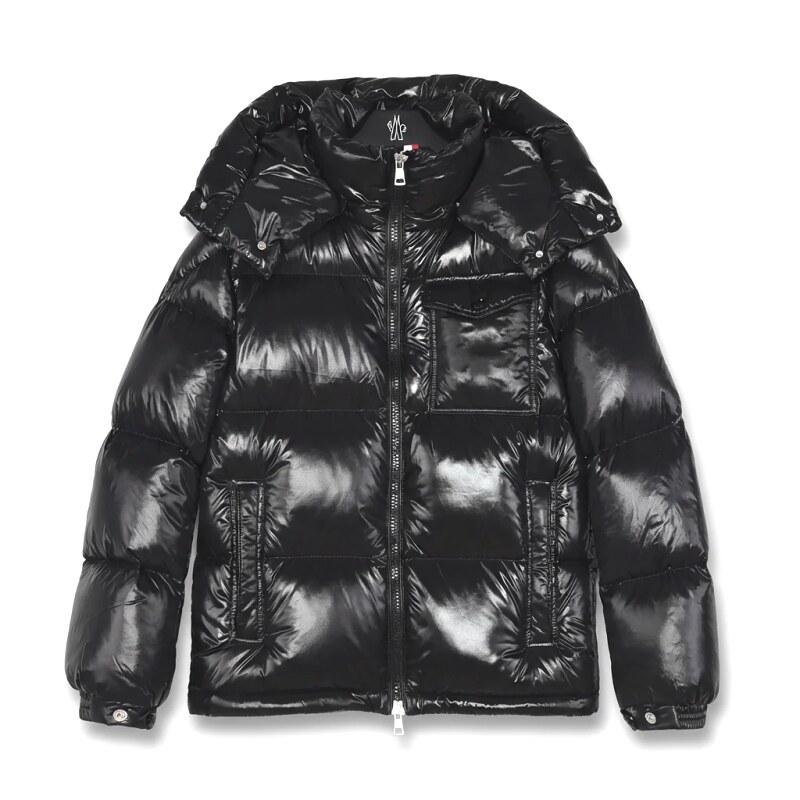 Moncler shiny black down jacket