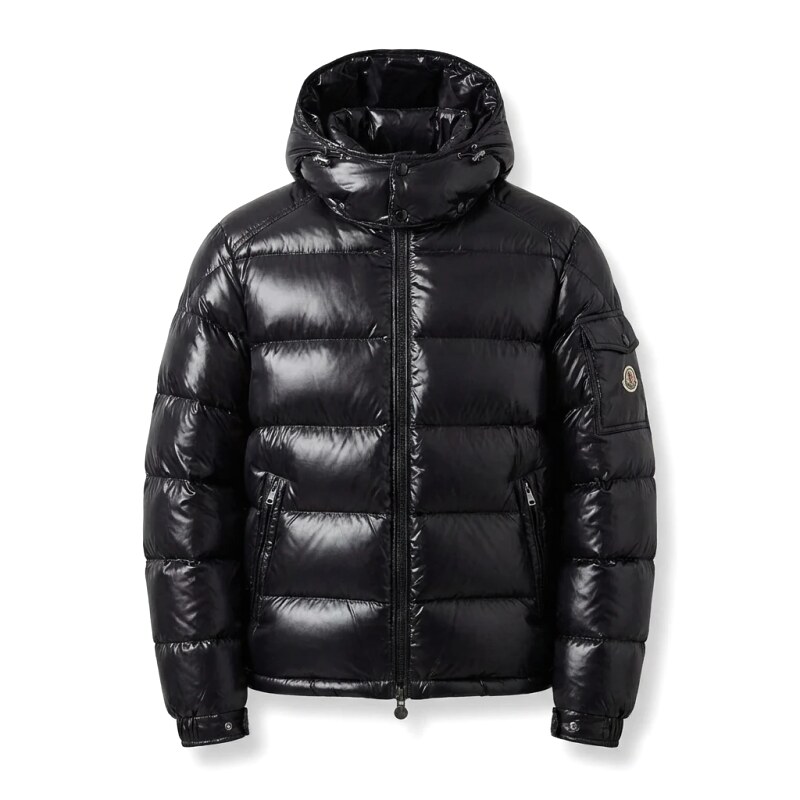 Moncler shiny black down jacket