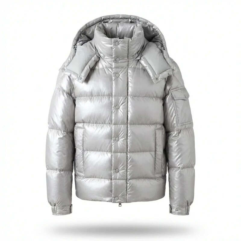 Moncler Silver Shiny Trendy and Cool Down Jacket