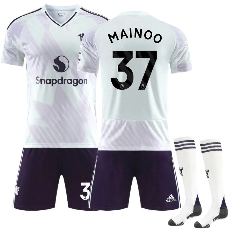 MUFC Sports Style White and Purple Jersey