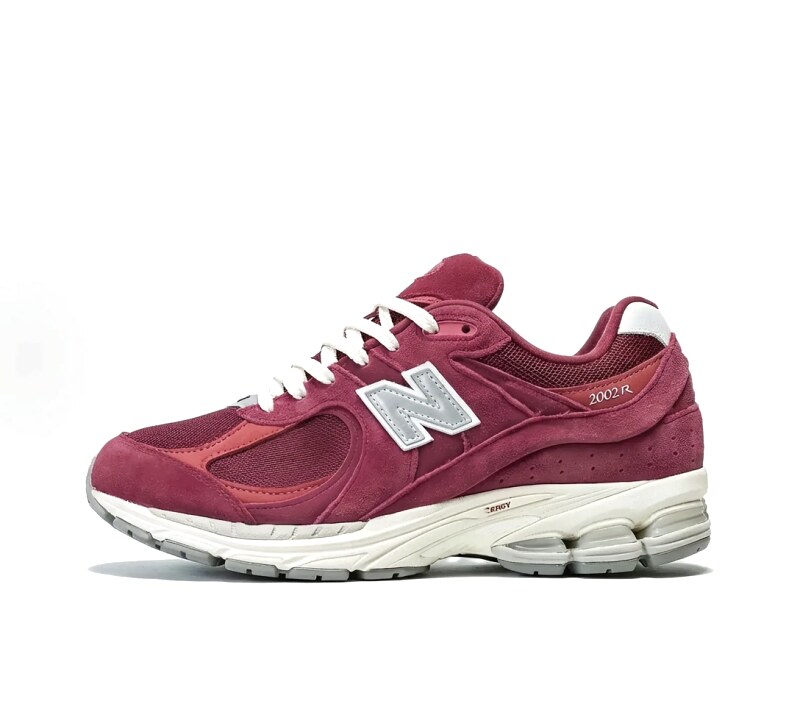 New Balance 2002R retro-style burgundy sports shoes